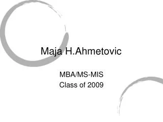 Maja H.Ahmetovic