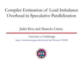 Compiler Estimation of Load Imbalance Overhead in Speculative Parallelization