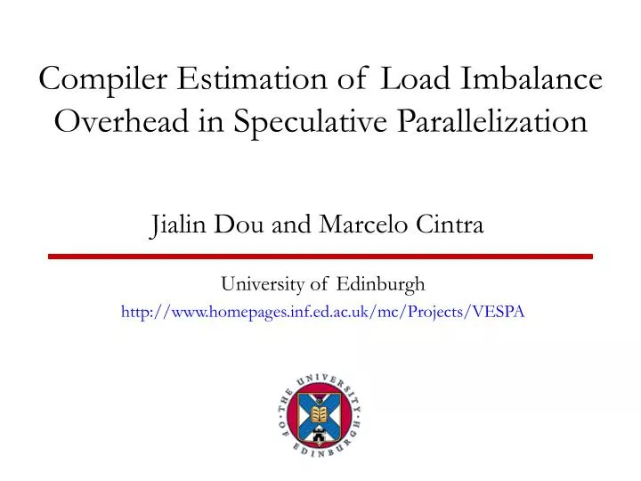 compiler estimation of load imbalance overhead in speculative parallelization