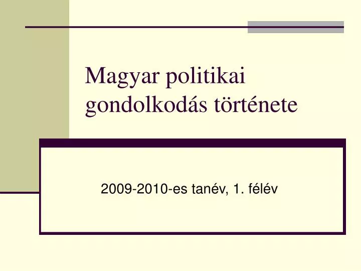 magyar politikai gondolkod s t rt nete