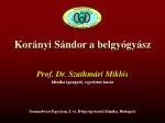 Korányi Sándor a belgyógyász - slide 1