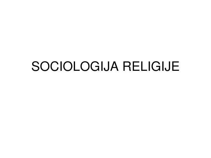 sociologija religije