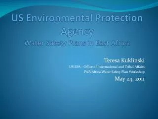 US Environmental Protection Agency Water Safety Plans in East Africa