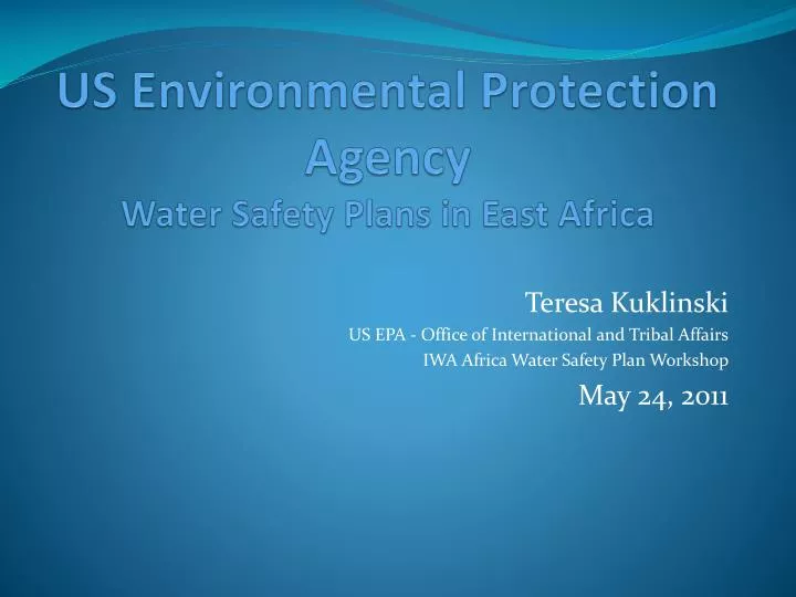 us environmental protection agency water safety plans in east africa