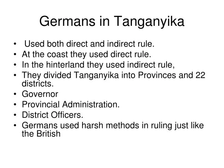 germans in tanganyika