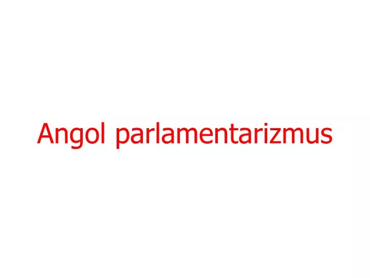 angol parlamentarizmus