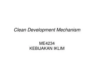 clean development mechanism