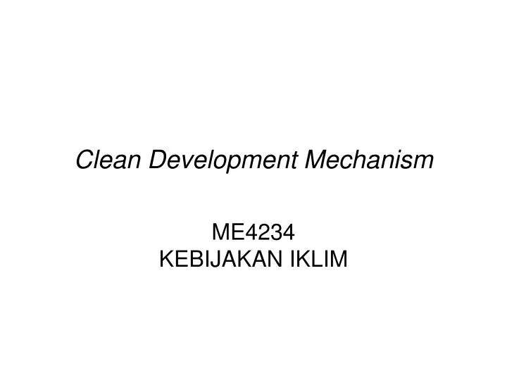 clean development mechanism