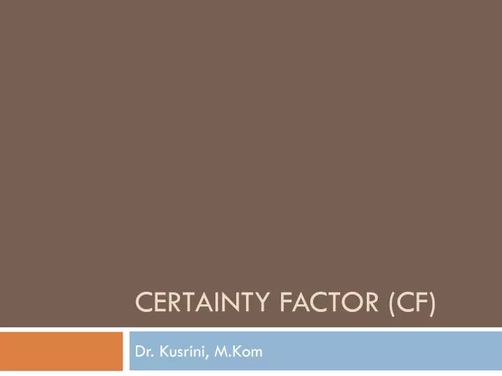 certainty factor cf