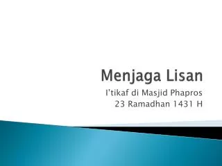 menjaga lisan