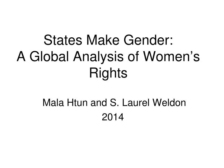 states make gender a global analysis of women s rights
