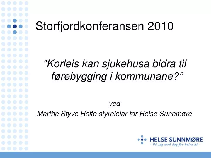 storfjordkonferansen 2010