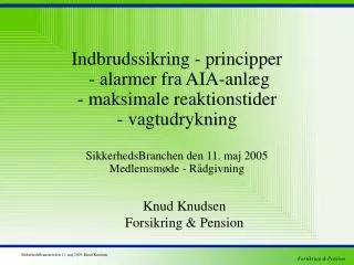 knud knudsen forsikring pension