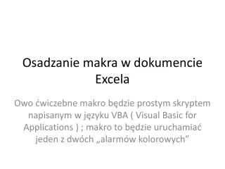 osadzanie makra w dokumencie excela