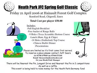 Heath Park JFC Spring Golf Classic