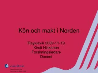 k n och makt i norden
