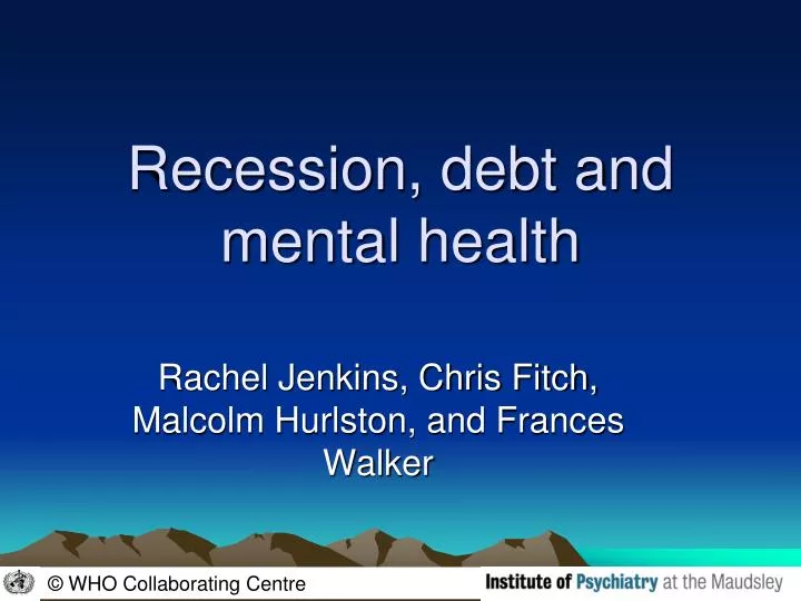 recession debt and mental health