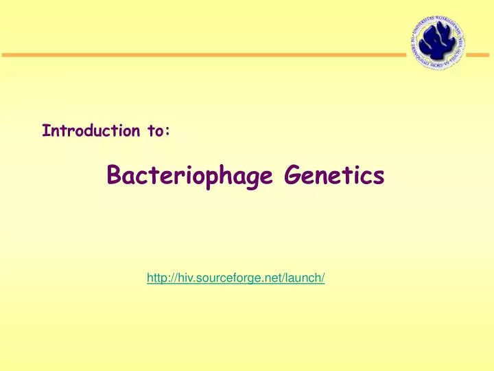 introduction to bacteriophage genetics