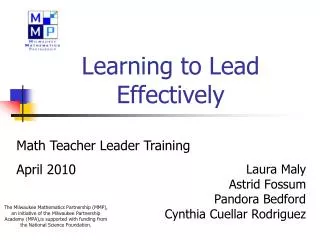 Learning to Lead Effectively