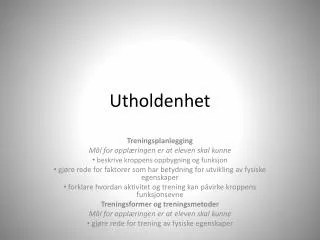 utholdenhet