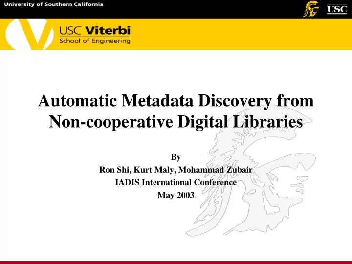 automatic metadata discovery from non cooperative digital libraries