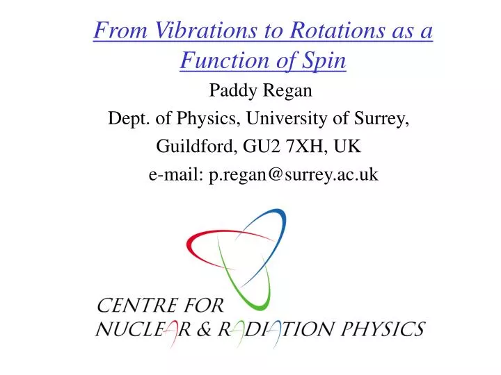 from vibrations to rotations as a function of spin