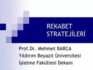 rekabet stratej ler