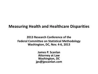 Measuring Health and Healthcare Disparities