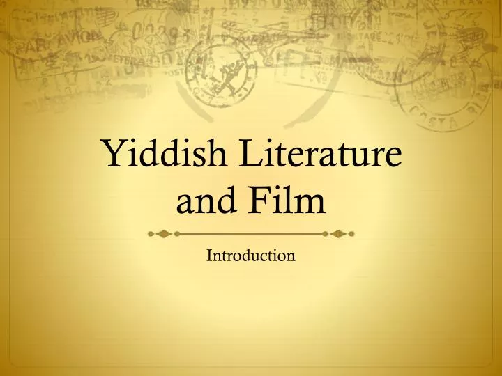 yiddish literature and film