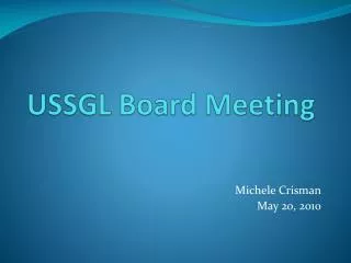 USSGL Board Meeting