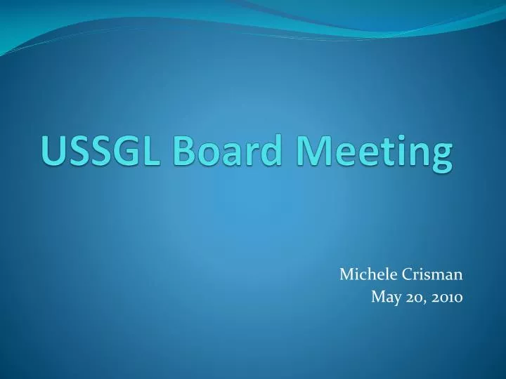 ussgl board meeting
