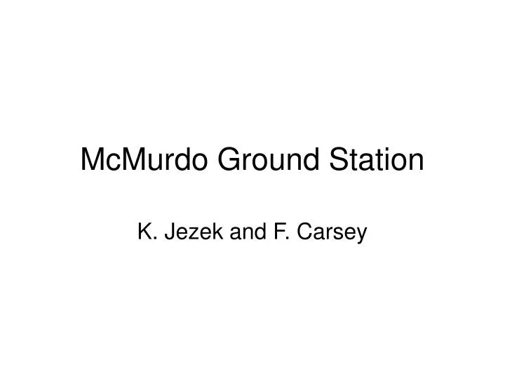 mcmurdo ground station