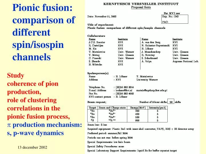 pionic fusion comparison of different spin isospin channels