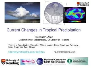 Current Changes in Tropical Precipitation