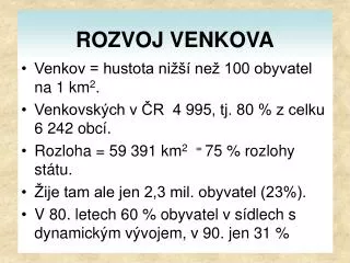 rozvoj venkova