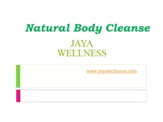 Natural Body Cleanse - www.jayawellness.com