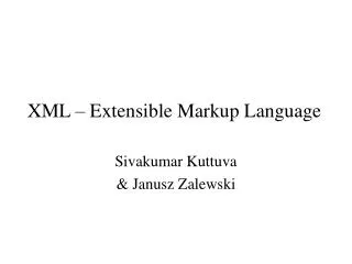 xml extensible markup language