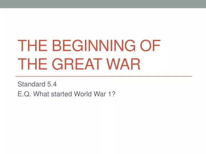 the beginning of the great war