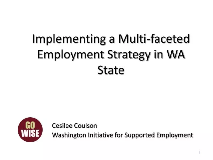 implementing a multi faceted employment strategy in wa state