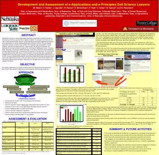 Development and Assessment of e-Applications and e-Principles Soil Science Lessons