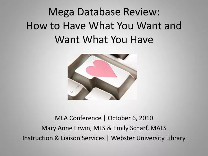 mega database review how to have what you want and want what you have