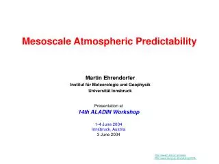 Mesoscale Atmospheric Predictability