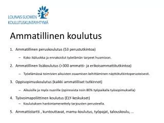 ammatillinen koulutus