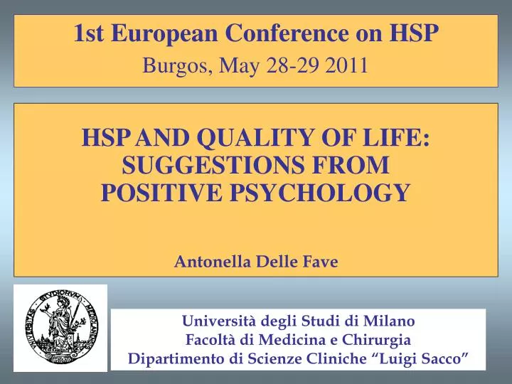 1st european conference on hsp burgos may 28 29 2011