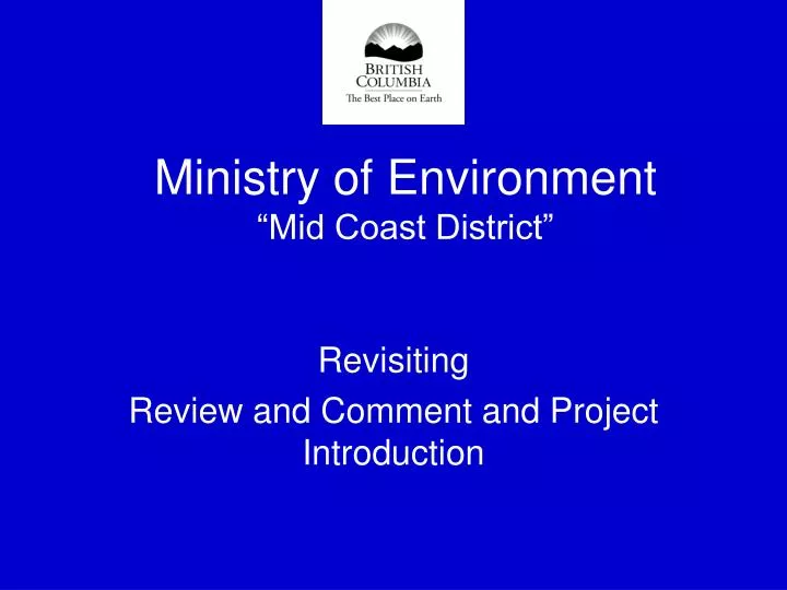ministry of environment mid coast district