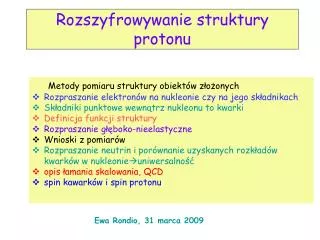 rozszyfrowywanie struktury protonu