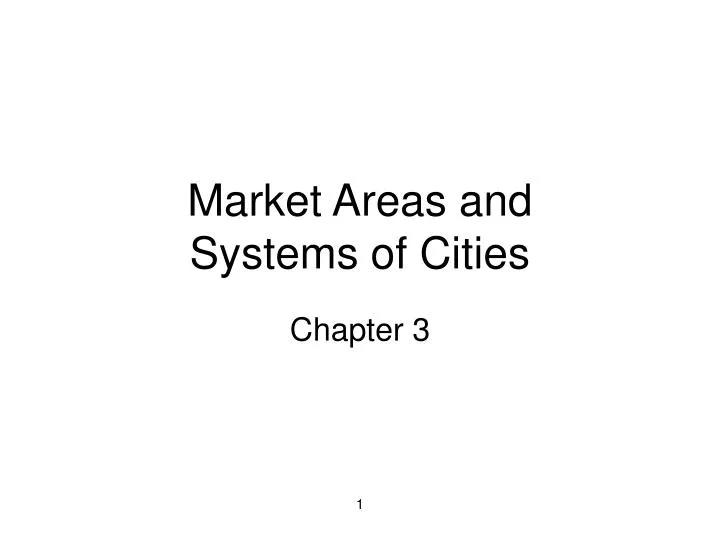 market areas and systems of cities