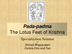 Specialization Seminar in Srimad Bhagavatam Cantos One and Two - slide 1