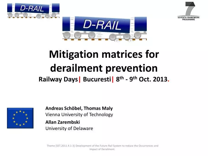mitigation matrices for derailment prevention railway days bucuresti 8 th 9 th oct 2013