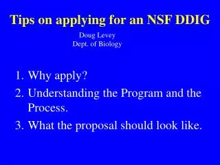 Tips on applying for an NSF DDIG